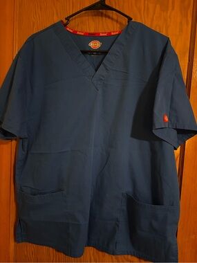 Dickies Navy Blue V-Neck Medical Scrub Top